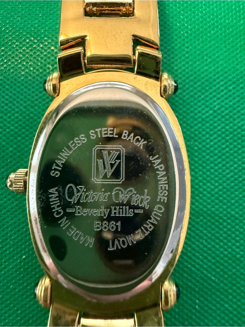 Victoria Wieck Gold-Tone Crystal Oval Mother-of-Pearl Bracelet Watch - Picture 4 of 7